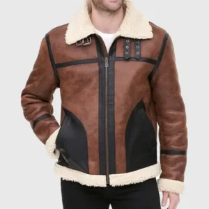 Men’s Faux Shearling Aviator Jacket